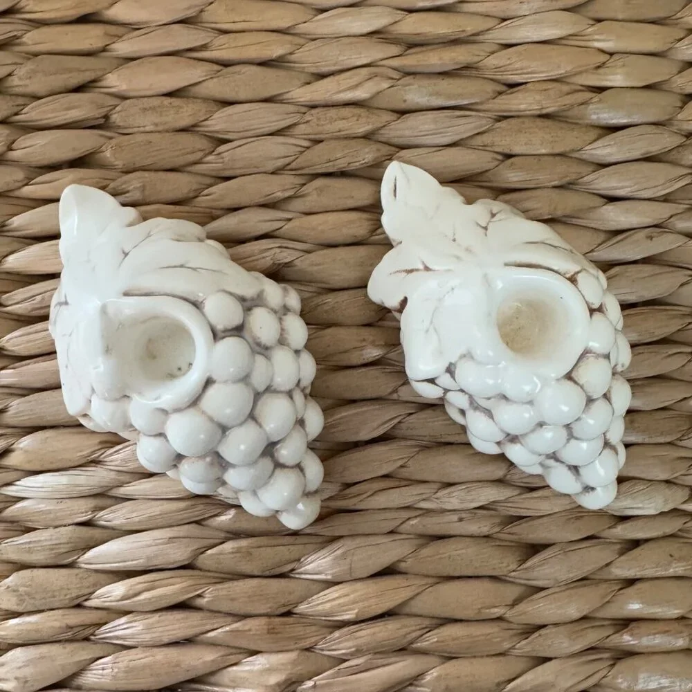 Vintage Red Wing Pottery Grape Cluster Candle Holders #622 1930's - Pair